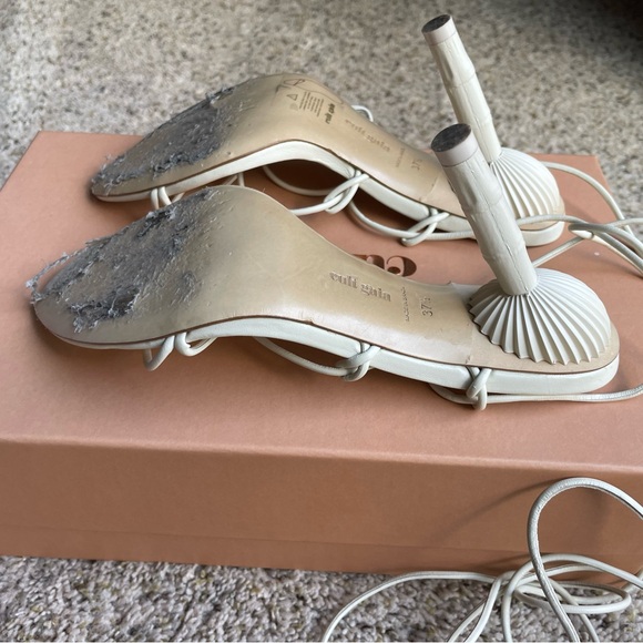 Cult Gaia Soleil lace up heel. Size 7.5. Off white - Picture 8 of 11